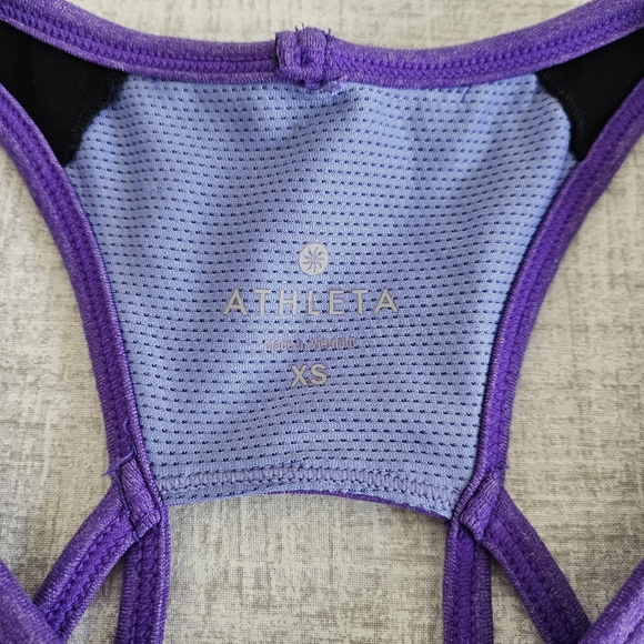 Athleta Equator Strappy Racerback Workout Tank Top Purple Padded Bra - Picture 6 of 9